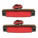 2 tk 6-LED-ga punane tihendatud p&ouml;&ouml;rdepiduri piduri tagatuli veoauto haagise haagissuvila paadi jaoks 2pcs