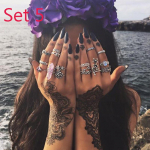 Bohemia lilleline opaals&otilde;rmuste komplekt Vintage looduslikust kivist akr&uuml;&uuml;list geomeetrilise s&otilde;rmuse v&otilde;lu ehted kingitused set1