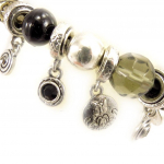 Les Tr&eacute;sors De Lily [C5299] - Bracelet Cr&eacute;ateur 'Belle des Champs' Noir Argent&eacute; must