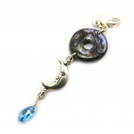 Les Tr&eacute;sors De Lily [G6513] - Pendentif Charm 'Mineralia' lune t&uuml;rkiissinine