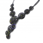 NOA [I2209] - Collier Cr&eacute;ateur 'Carmen' vert violet lilla