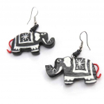 Les Tr&eacute;sors De Lily [J8113] - Boucles Cr&eacute;ateur 'El&eacute;phant Indien' noir must
