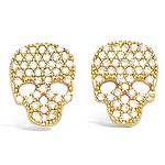 Les Tr&eacute;sors De Lily [K6651] &ndash; valge kullaga &bdquo;Skull&rdquo; kullatud k&otilde;rvar&otilde;ngad &ndash; 7x10 mm kuld