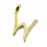 Les Tr&eacute;sors De Lily [M8783] - kullatud ripats  Letter W  valge kuld - 21x10 mm kuld