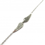 Les Tr&eacute;sors De Lily [M8799] - Bracelet Acier 'Les Ailes d'Ange' argent&eacute; h&otilde;be