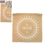Les Tr&eacute;sors De Lily [Q4332] - Housse de coussin coton 'Boho' taupe (dream) - 40x40 cm beež