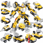 2020. aasta uus toode, 2 vahetus, 12-&uuml;hes linnaehituslik autode &otilde;ppem&auml;nguasi isetegemise vastu v&otilde;itlev vahetatav plastikust roboti s&uuml;nnip&auml;evam&auml;nguasi 12 in 1