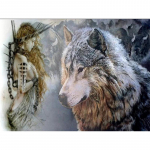 5D DIY teemantmaal  Hunt ja kuu  tikandiga ristpistes mosaiigist kividekoor 20X30CM