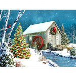 Teemanttikandid j&otilde;ulumaastikud DIY Teemantmosaiik Lumi Teemantmaaling Talvine kodukaunistus 20X30CM