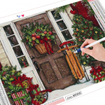 5D DIY teemantmaaling j&otilde;ulupuu teemanttikandid uks mosaiik maastikupilt kivist kodukaunistustest Full Round (20X30CM)