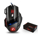 iMICE ergonoomiline juhtmega m&auml;nguhiir 7 nupuga LED 5500 DPI USB arvutihiir M&auml;ngurihiired X7 vaikne Mause taustvalgustusega arvuti s&uuml;learvutile must