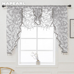 1 tk Napearl t&uuml;llkardin Dekoratiivne helmeskardin Valance Design Moeaken Elutoa L&auml;bipaistev kardin W155cm x L125cm hall