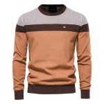 AIOPESON Spliced ​​Cotton Kampsun Meeste vabaaja O-kaelusega Kvaliteetne Pullover Kootud Kampsunid Meeste Uued s&uuml;gistalvised Meeste Kampsunid L 65-75 kg