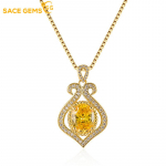 SACE GEMS naiste kaelakee ripats vasesulamist tsirkoon Moodne j&otilde;ulukink kollane