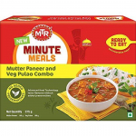 MTR Minutitoidud Mutter Paneer ja Veg. Pulao Combo, 375g