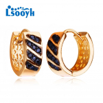 LSOOYH Clip K&otilde;rvar&otilde;ngad Roosa kullav&auml;rvi Moodne k&otilde;rvar&otilde;ngas Naistele Geomeetria Must Cubic Zirconia Hoop K&otilde;rvar&otilde;ngad Ehted A