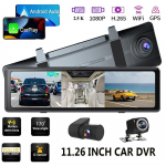 Icreative 11,26-tolline 1080P auto-DVR juhtmevaba Carplay Android Auto kahe objektiiviga WiFi armatuurkaamera WiFi GPS FM Bluetoothi ​​silmus salvestav videosalvesti