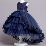 Beebi pitsist printsesskleit t&uuml;drukule Elegantne s&uuml;nnip&auml;evapeokleit Beebit&uuml;druku j&otilde;uluriided 160 tumesinine v&auml;rv