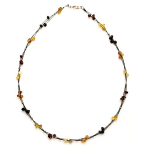 Les Tr&eacute;sors De Lily [R3008] - K&auml;sitsi valmistatud kaablikaelakee  Inspiration  Amber - 42 cm 10 mm (3 kaablit) pruun