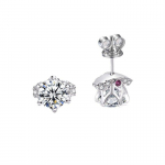 Moissanite 925 Sterling H&otilde;bedast teemantk&otilde;rvar&otilde;ngad Naiste vanematele t&uuml;drukutele Mood Klassikalised ehted Peokingitused 1CT