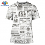 Vanad ajalehe T-s&auml;rgid 3D-printimine Mehed Naised vabaaja mood Hip-hop Naljakas l&uuml;hikeste varrukatega t&auml;navar&otilde;ivad Vintage topss&auml;rk 5XL