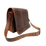 Full Flap Leather Messenger kott vintage Satchel kott Meeste ja naiste Crossbody kott 15" x 11" x 5" pruun