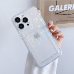 Armas Laser Love Heart kaardipesa hoidja telefoni&uuml;mbris iPhone 14 13 11 12 Pro Max Xs X Xr 7 8 Plus Se 2022 l&auml;bipaistva rahakoti TPU kate jaoks For iPhone X XS puhas