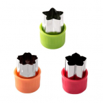 3 tk paksendatud koogivorm Lihtne kasutamine Praktiline s&uuml;dame-/t&auml;he-/j&auml;nkukujuline puuviljal&otilde;ikur Die Fondant Little Star