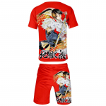 Jigokuraku Tr&uuml;kitud uudsed kawaii anime vabaajakomplektid Graafilised topid l&uuml;hikeste varrukatega s&auml;rgid t&auml;navar&otilde;ivad pop hip hop t-s&auml;rk rannap&uuml;ksid XXL