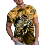 Uus suvine meeste mood T-s&auml;rk Personality Antelope Printed Meeste T-s&auml;rk Top XS sinine