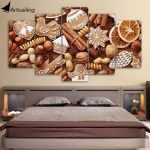 HD-prinditud 5-osaline l&otilde;uendikunst j&otilde;ulu&scaron;okolaadik&uuml;psised seinapildid elutoa jaoks kaasaegsed 20x35cm*2 20x45cm*2 20x55cm*1