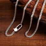 S925 Sterling h&otilde;be Kuuba kett kaelakee h&otilde;be ehted Klassikaline mood rangluu kett Hip Hop Ins Neutral Boutique Ehted 55CM