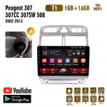 Autoraadio Android GPS Navigation Player Peugeot 307 307CC 307SW 2002-2013 Multimeedia Stereo WiFi Video 2din 2 DIN Carplay jaoks 1+16GB,A
