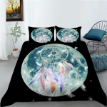 Dream Catcher mustriga voodipesukomplekt Tekikott Padjap&uuml;&uuml;r, &uuml;he-/kaheinimesevoodi AU King t&auml;issuuruses voodipesu Kodukaunistus DE 240x220cm