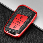 Uue disainiga TPU auto kaugjuhtimispuldi v&otilde;tme&uuml;mbrise kate Volkswagen VW Magotan Passat B8 Golf jaoks Skoda Superb A7 Kodiaq Protector tarvikutele punane