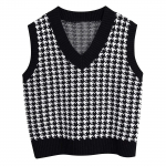 Naiste vabaaja V-kaelusega pullover s&auml;rk Collision Color varrukateta kampsun vest L must