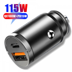 115w kahe pordiga laadija kergem autotelefoni kiirlaadimisadapter C-t&uuml;&uuml;pi kiirlaadimislaadijad iPhone 1413 12 Xiaomi 13 12 jaoks 1pc