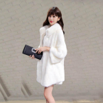 Talvine uus terve soobli imitatsioon karusnahast seisev krae 9/4 varrukatega naaritsa mantel Naaritsa fliismantel naistele M