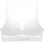 Naiste Triangle Cup rinnahoidja Seksikas pitspesu juhtmevaba rinnahoidja &otilde;huke aluspesu kokkupandud Push Up bralette top XXL valge