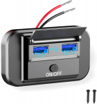 Quick Charge QC 3.0 + PD Type C USB autolaadija pistikupesa adapter 12V-24V auto mootorratta mere-atv paadi Rv Bus USB toitepaneel koos l&uuml;litiga QC 3.0+QC 3.0