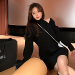 Komplekt naiste kampsun, keskmise pikkusega k&otilde;rge kaelusega kootud kaheosaline komplekt naistele s&uuml;gis- ja talvine Korea v&auml;lir&otilde;ivaste kampsun, pullover, naiste One Size must