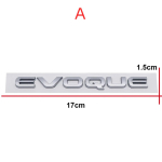 3D Chrome Black ABS EVOQUE Letters Auto tagumise pagasiruumi embleemi m&auml;rgi kleebised L/R/R/R/over EVOQUE automaatse stiilitarvikute jaoks A white