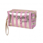 Vastupidav kosmeetikakott, suure mahutavusega metallist t&otilde;mblukk, veekindel roosa