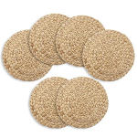 6 pakk, &uuml;mmargused kootud lauamatid, naturaalsest veest h&uuml;atsindist lauamatid, punutud &otilde;lgedest lauamatid s&ouml;&ouml;gilaua jaoks 7.87inch, 6-Pack