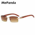MePanda Unisex raamita metallist vintage kunstilised puidus&uuml;&uuml;ga peeglijalgadega p&auml;ikeseprillid, UV400 kuldpruun v&auml;rv