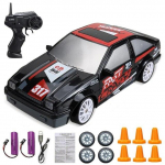 2,4G kiire Drift Rc Car 4WD m&auml;nguasja kaugjuhtimispult AE86 mudel GTR S&otilde;iduki auto RC v&otilde;idus&otilde;iduautod M&auml;nguasi lastele j&otilde;ulukingid punane/must