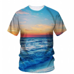 Uus trend Casual Originality Beach Scenery Graafilised T-s&auml;rgid meestele Suvised loodusmaastikud tr&uuml;kitud O-kaelusega l&uuml;hikeste varrukatega T-s&auml;rgid XXS