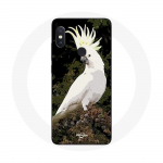 Kahe kaameraga Xiaomi Redmi Note 5 AI &uuml;mbris, valged papagoid puu otsas.