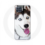 &Uuml;mbris Oppo A93 Siberian White Husky Blue Eyes jaoks