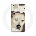 Huawei P8 Pitbull Dog valge &uuml;mbris